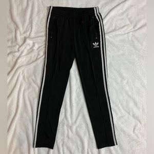 Adidas Ankle Pants Zip up Ankles Black and White 3 Stripes Medium
